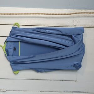 Satin blue drapes sleeveless top